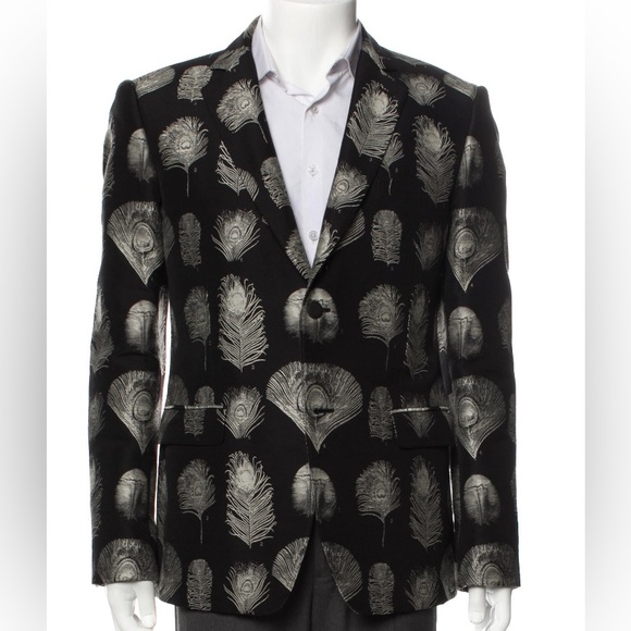Alexander McQueen jacquard peacock feather print Blazer 2017 runway collection - Picture 4 of 4
